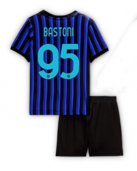 Billige Fotballdrakt Inter Milan Alessandro Bastoni #95 Replika Hjemmedraktsett Barn 2025-26 Kortermet (med bukser)